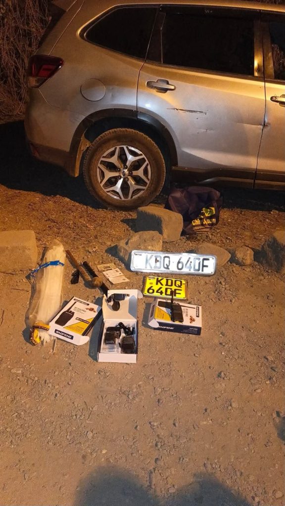Vehicle recovered after Juja abduction saga. PHOTO/@UpeleleziKenya/Facebook
