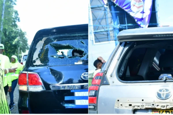 Gachagua convoy stoned. PHOTO/Screengrab