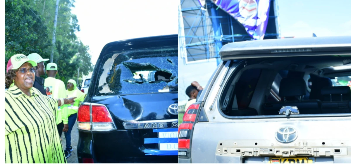 Gachagua convoy stoned. PHOTO/Screengrab