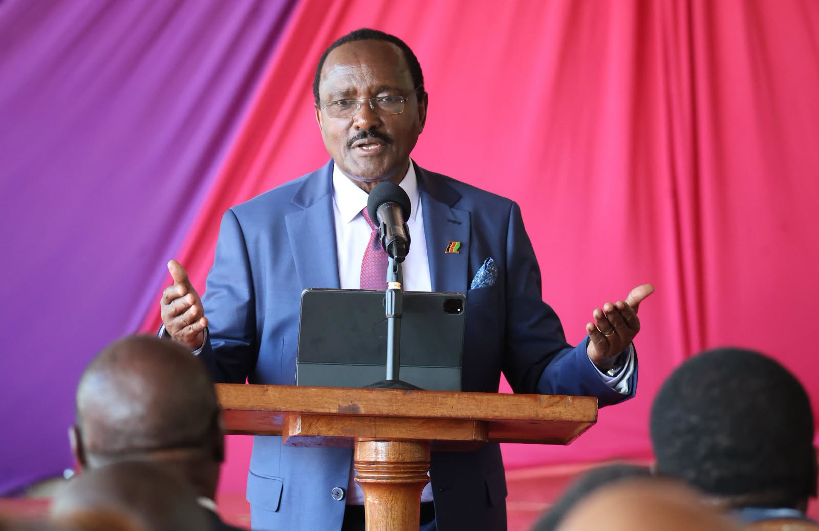 Wiper Party Leader Kalonzo Musyoka speaks during a past event. PHOTO/@kalonzomusyoka/Facebook