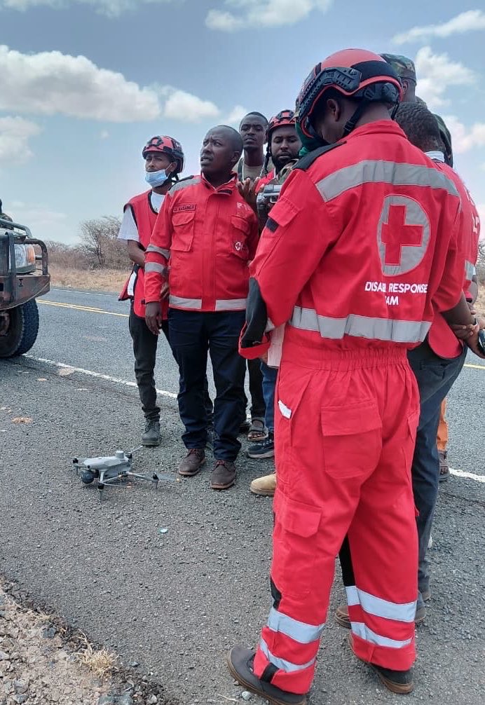Kenya Red Cross team at Samburu scene of Helicopter crash. Photo/@KenyaRedCross/X