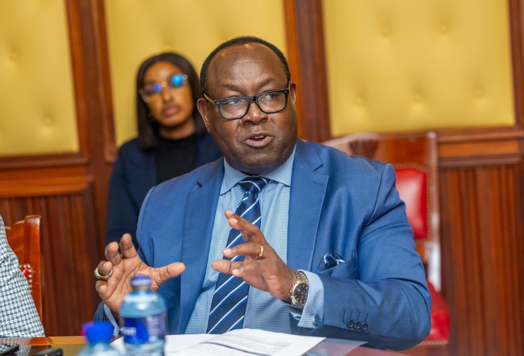 NCICI boss Kepha Omae with Moses Wetang'ula. PHOTO/@ParliamentKE/Facebook