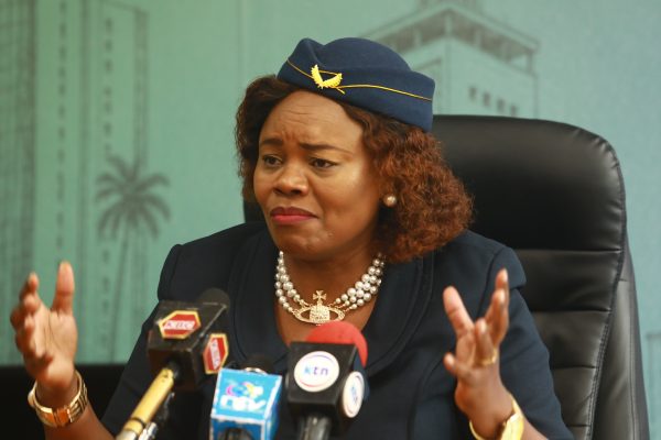 Githunguri MP Gathoni Wamuchomba addresses the media from Parliament. PHOTO/Ronny TV