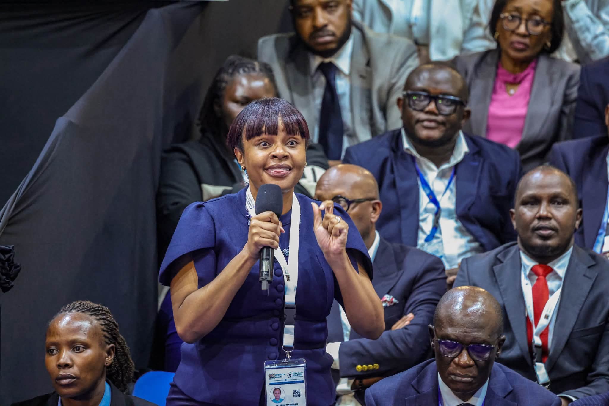 SHA CEO Mercy Mwangangi at KICC. Photo/@williamsamoei/Facebook
