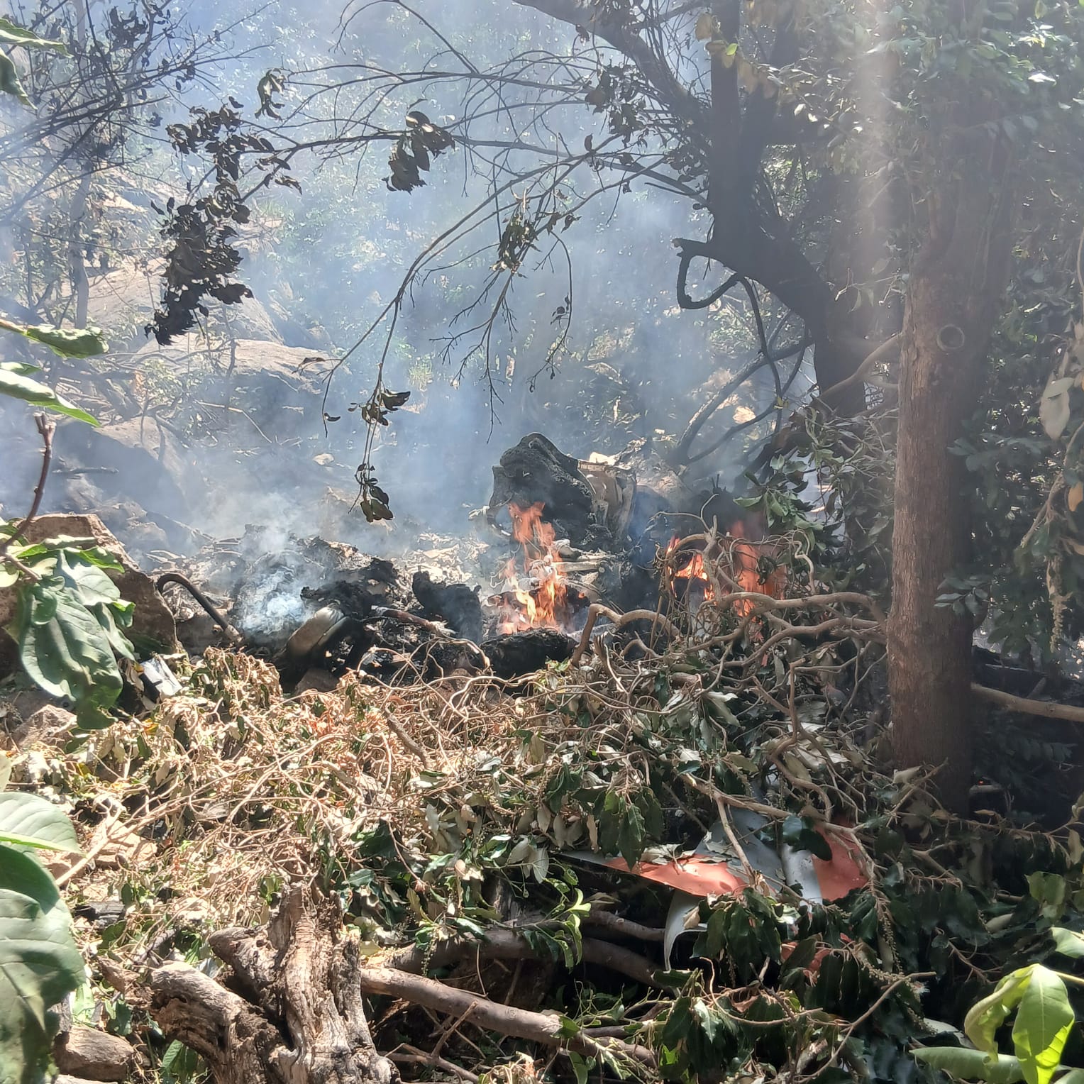 Aftermath of Samburu plane crash. Photo/Screengrab