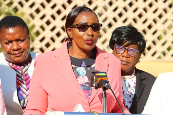 Women MPs address the media about Gachagua. Photos/RONNY TV