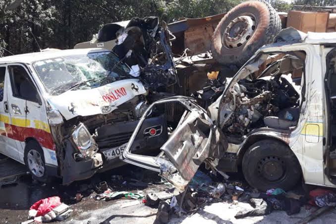 An aftermath of a road accident. PHOTO/Screengrab