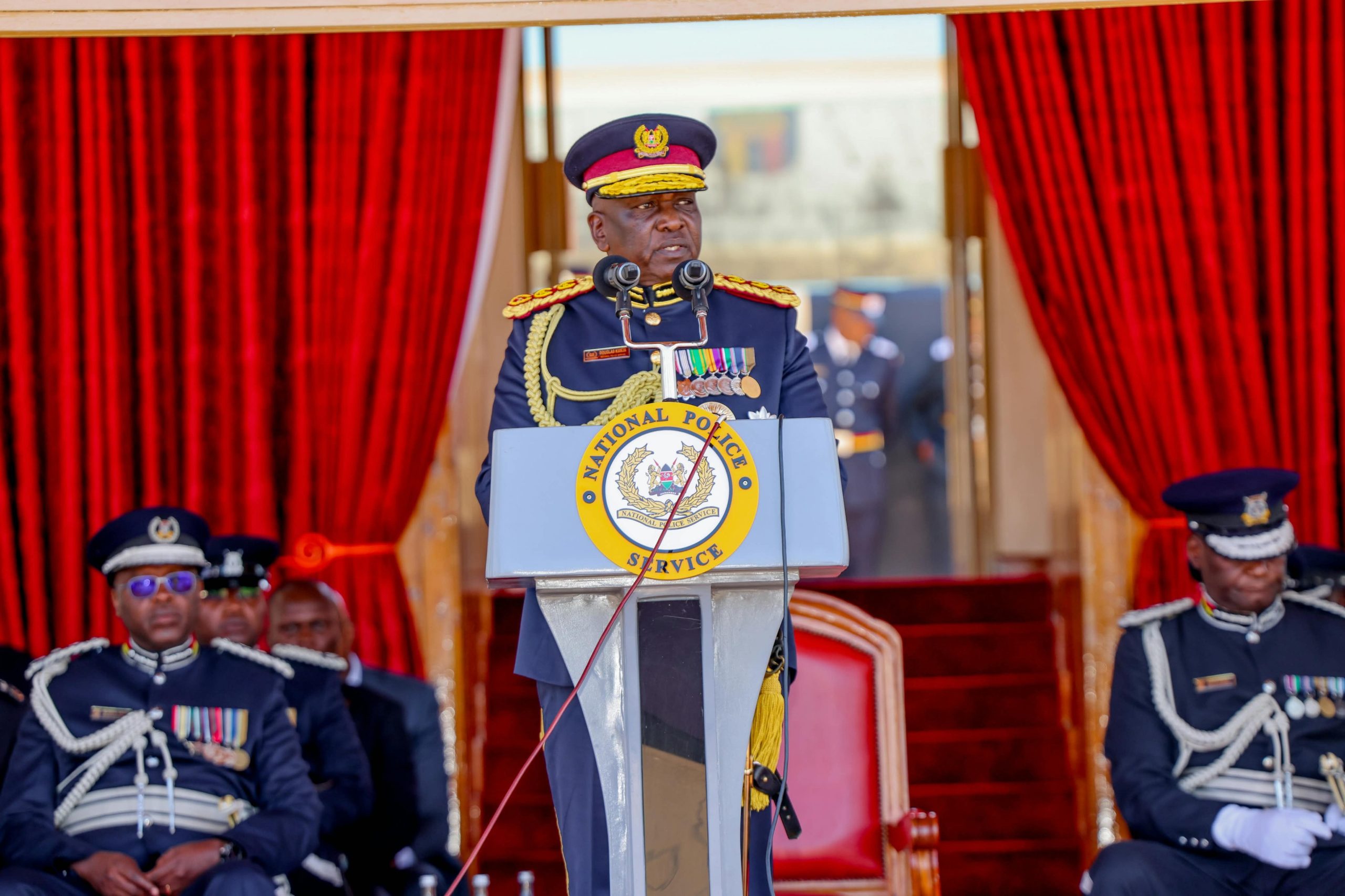 Police IG Douglas Kanja speaks during a past event. Photo/@NPSOfficial_KE/X