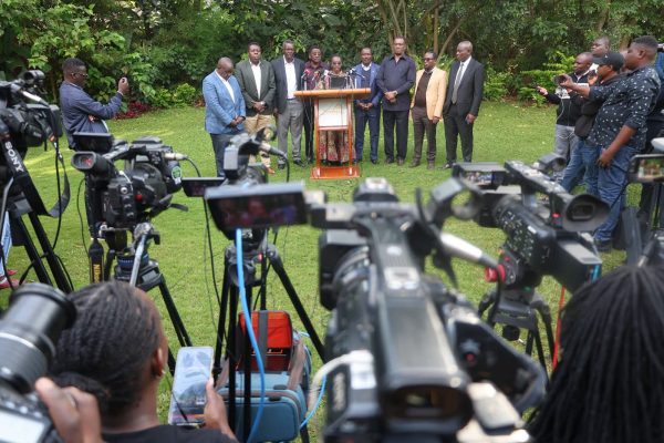 Opposition leaders address media. PHOTO/Kalonzo Musyoka/FACEBOOK