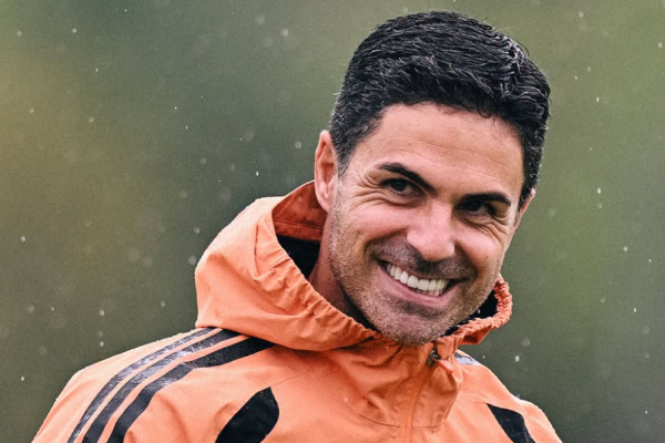 Mikel Arteta in training sessions ahead of Sunderland's visit on Saturday, September 12, 2026. PHOTO/https://www.facebook.com/Arsenal/photos