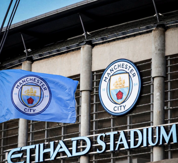 Outside the Etihad Stadium, home of Manchester City. PHOTO/https://www.facebook.com/fabrizioromanoherewego