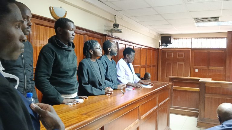 The Five accused persons in the Dr Victoria Mutiso murder case when they appeared in Miliman High Court.PHOTO/@ODPP_KE/X