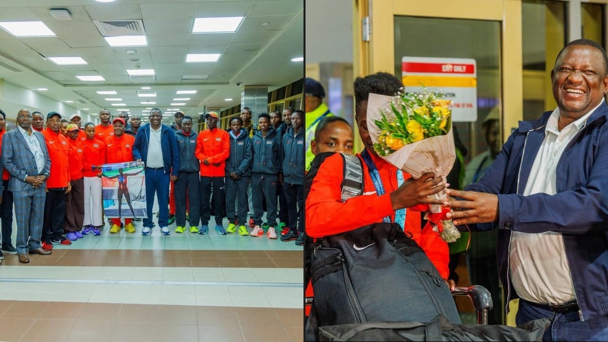 Sports Cabinet Secretary Salim Mvurya received the Kenyan contingent at Jomo Kenyatta International Airport on Tuesday morning, September 22, 2026. PHOTO/https://www.facebook.com/GovernorSalimMvurya