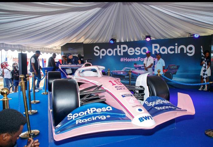 A replica of the 2019 Racing Point Formula One car. PHOTO/SportPesa