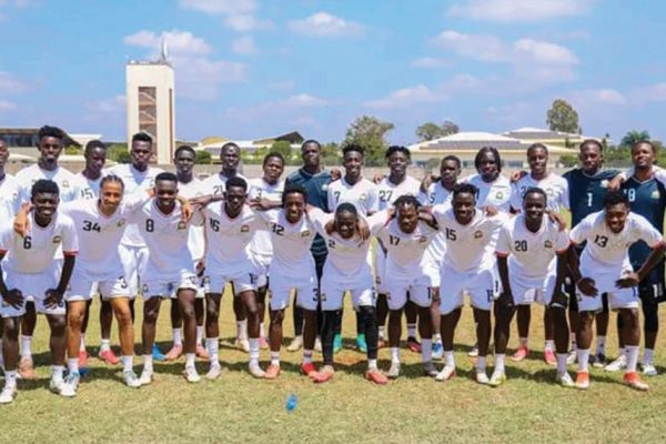 Kenya U23 squad in group photo. PHOTO/https://www.facebook.com/officialharambeestars