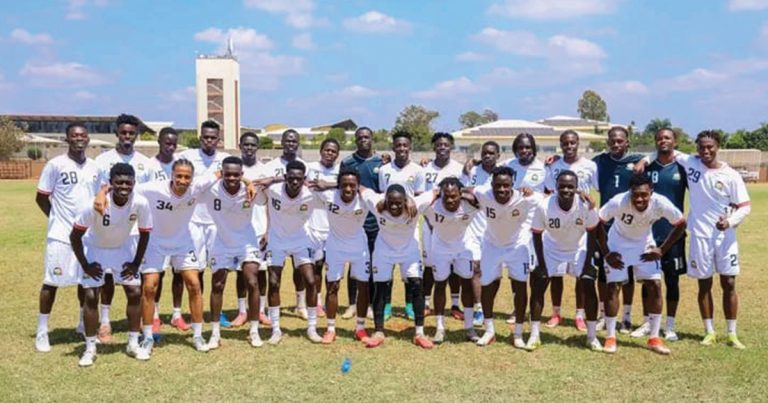 Kenya U23 squad in group photo. PHOTO/https://www.facebook.com/officialharambeestars