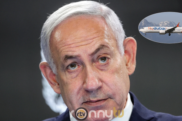 Israeli Prime Minister Benjamin Netanyahu on the plane. PHOTO/Ronny TV