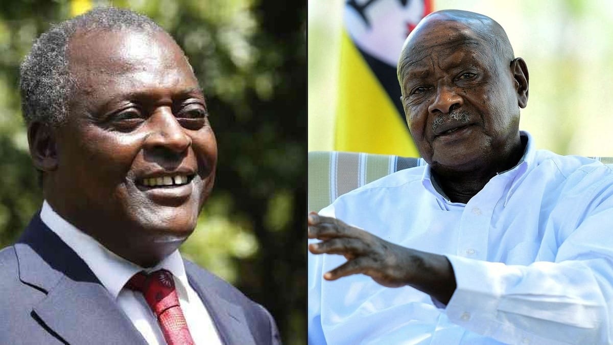 The late Cyrus Jirongo and Uganda's President Yoweri Museveni.PHOTO/RonnyTV