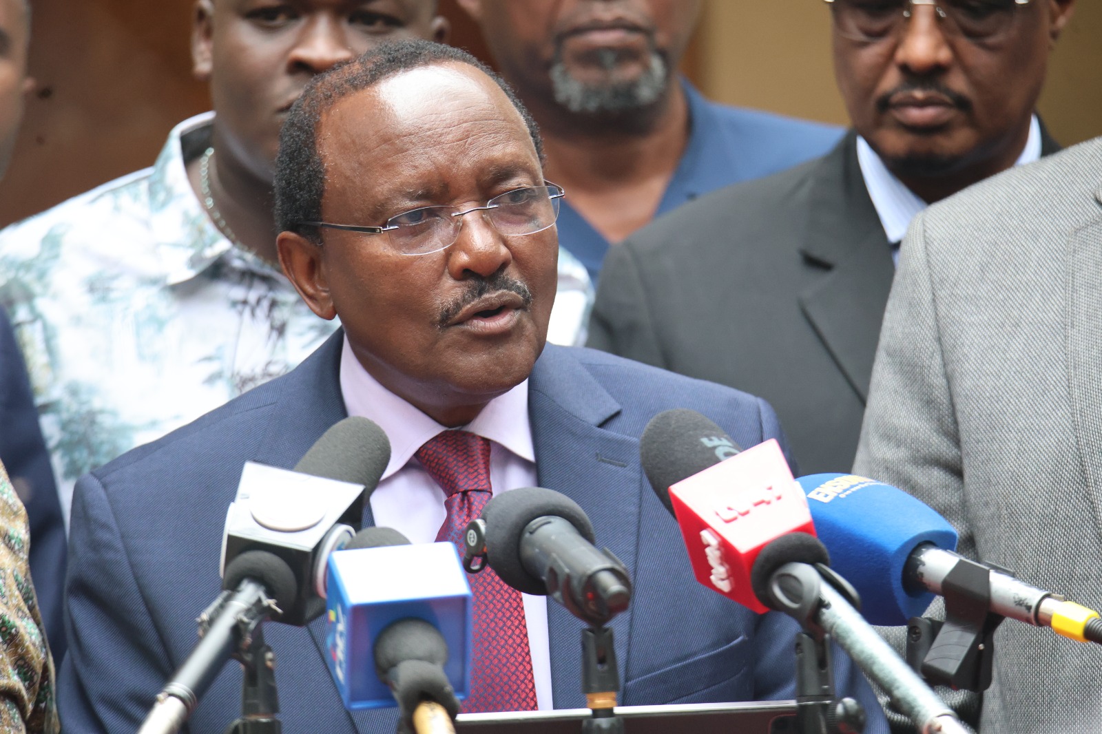 Wiper Patriotic Front leader Kalonzo Musyoka addressing the press.PHOTO/RonnyTV