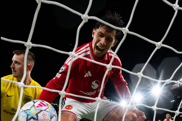 Manchester United's defender Lisandro Martinez celebrates his goal against Sabah in the Champions League on Thursday, September 10, 2026 at Old Trafford. PHOTO/https://www.facebook.com/manchesterunited/photos