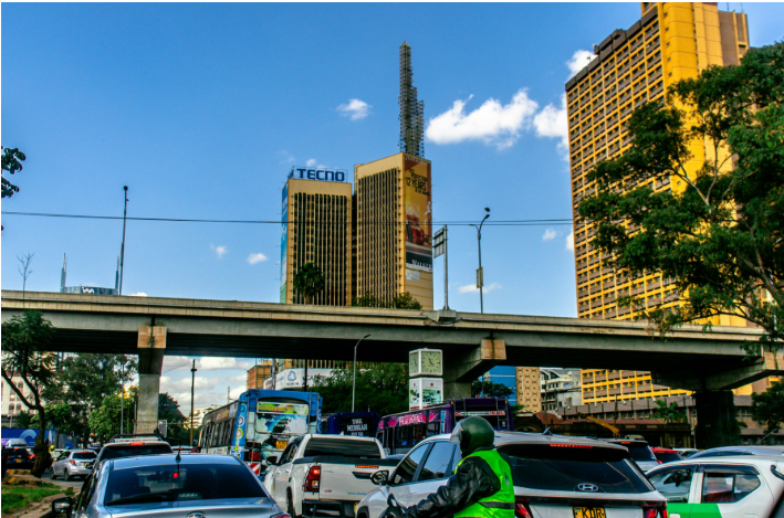 Matatu in a traffic jam in Nairobi.PHOTO/RonnyTV