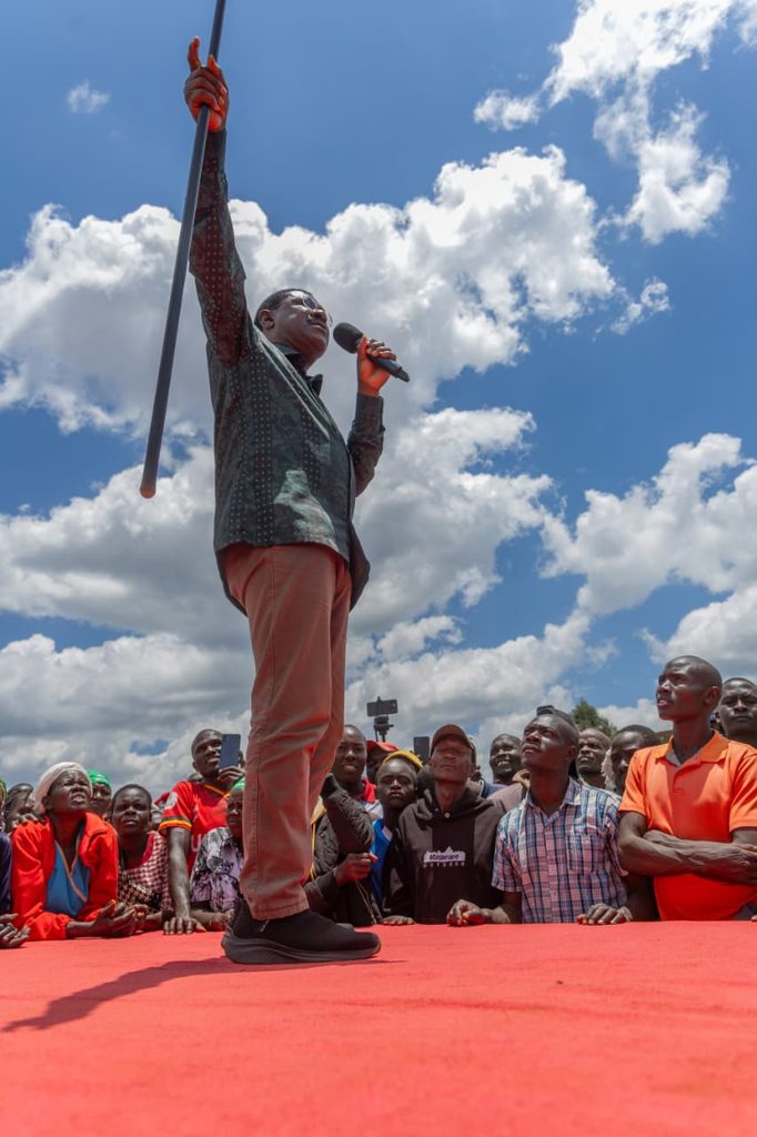 National Assembly Speaker Moses Wetang’ula during a boda boda empowerment programme in Endebess, Trans Nzoia County, on Thursday, September 11, 2026. PHOTO/Ronny TV