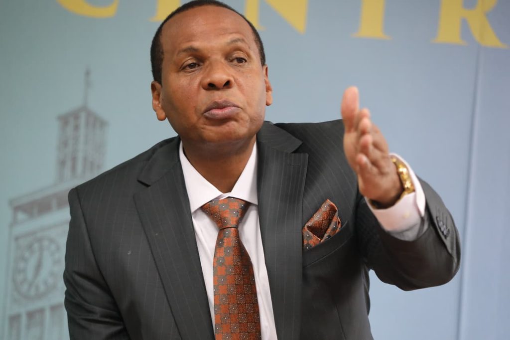 Head of the Kenya Delegation to the Pan-African Parliament, Senator Danson Mungatana speaking during a media address at Media Centre, Parliament buildings on September 8, 2026. PHOTO/Ronny TV