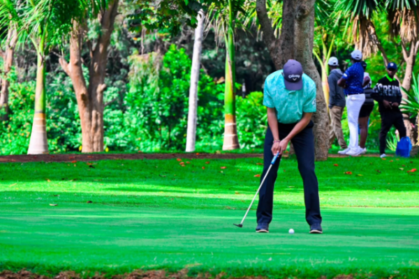 A golfer in action at the Muthaiga Golf Club in Nairobi. PHOTO/https://web.facebook.com/muthaigagolf/photos