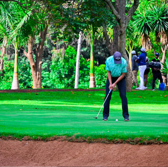 A golfer in action at the Muthaiga Golf Club in Nairobi. PHOTO/https://web.facebook.com/muthaigagolf/photos