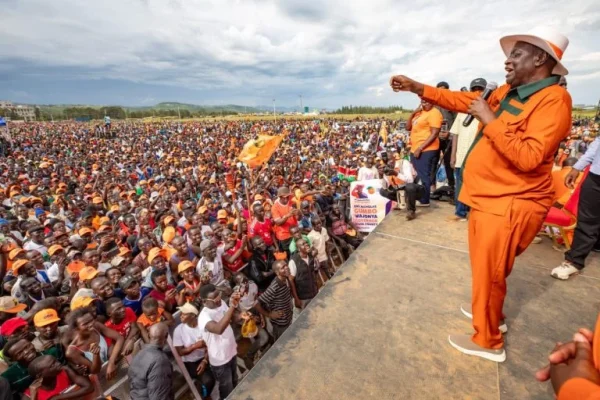 ODM leader Oburu Oginga addresses party supporters at Kirembe Grounds in Kisumu on Sunday, May 31, 2026. PHOTO/@DrOburu_O/X