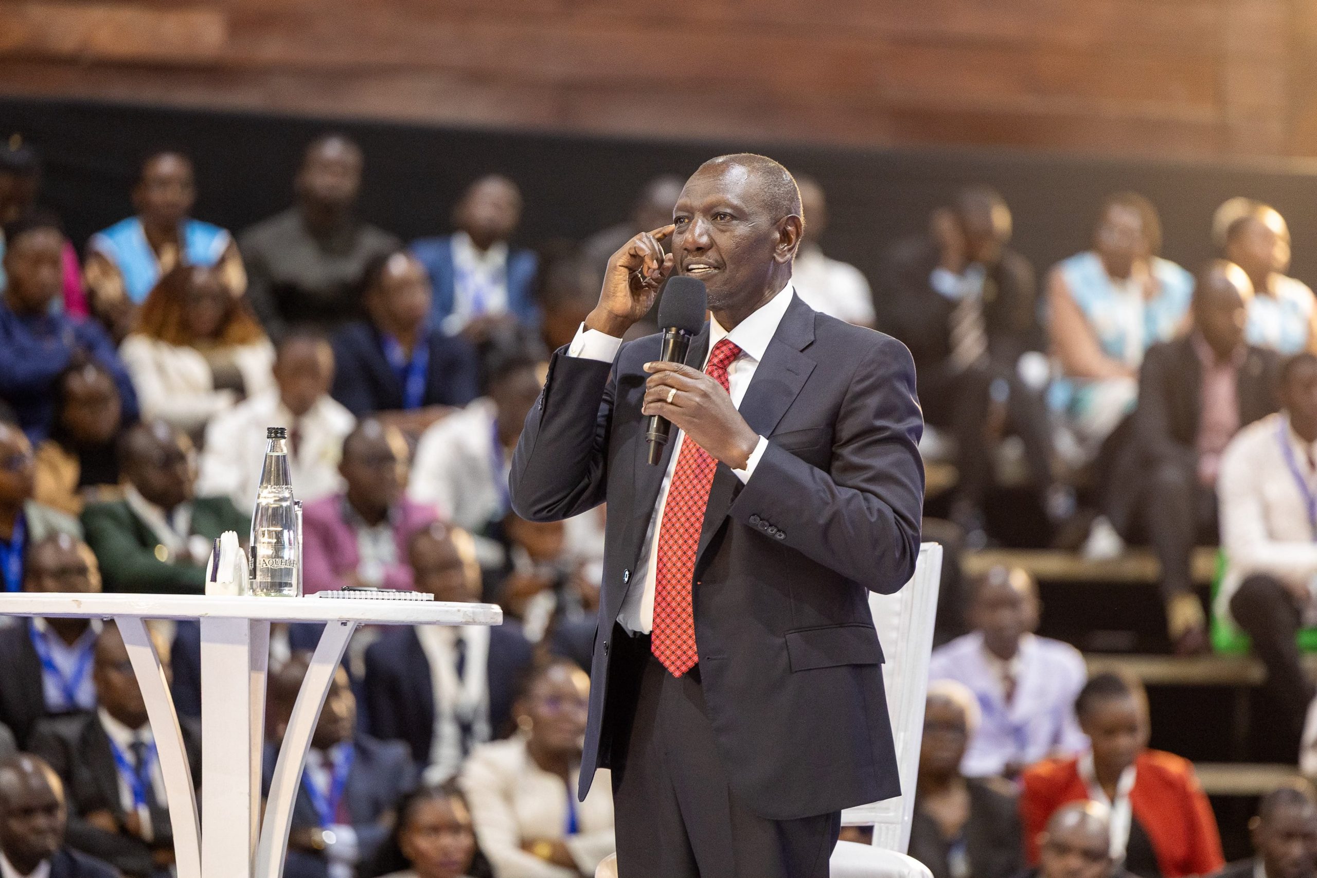 President William Ruto at KICC. Photo/@williamsamoei/Facebook