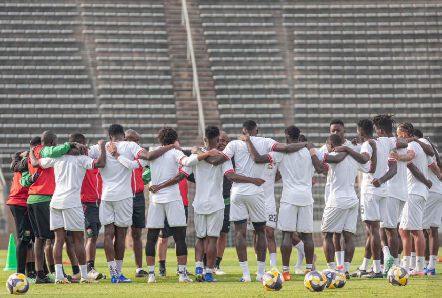 Harambee Stars in past training sessions. PHOTO/https://web.facebook.com/officialharambeestars/photos