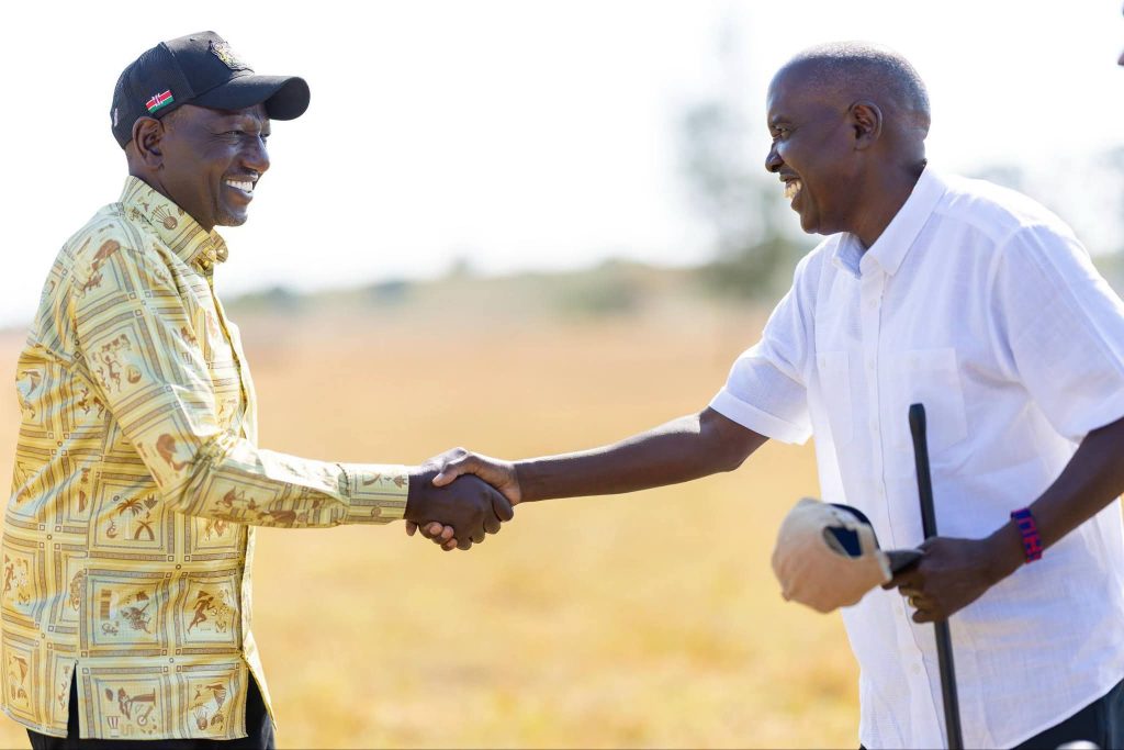 President William Ruto with Kajiado GOvernor, Joseph Ole Lenku on September 5, 2026. PHOTO/Ronny TV