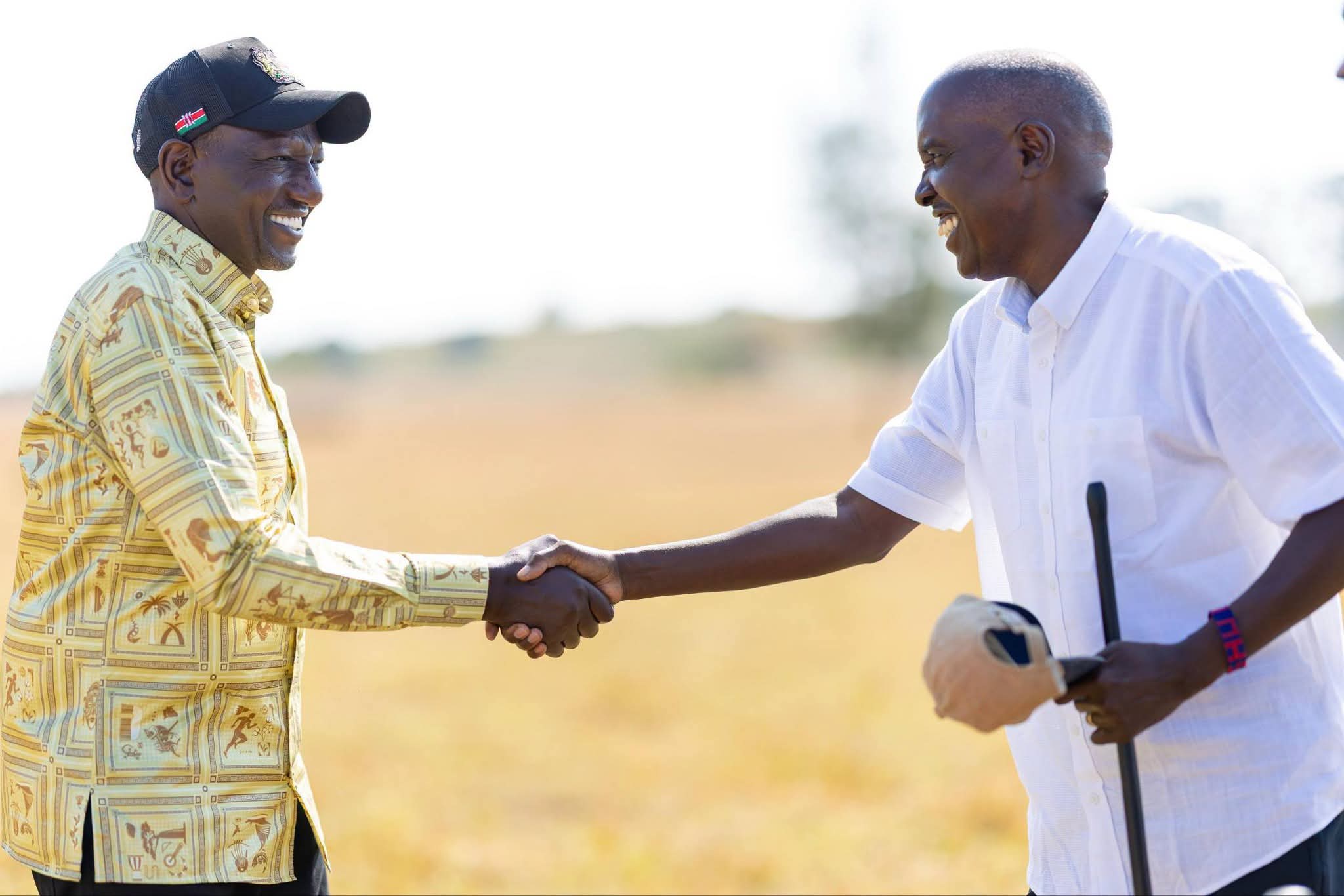 President William Ruto with Kajiado GOvernor, Joseph Ole Lenku on September 5, 2026. PHOTO/Ronny TV