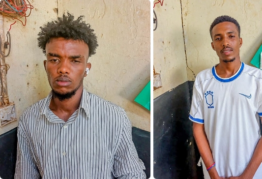 two persons of interest allegedly linked to a series of violent robberies.