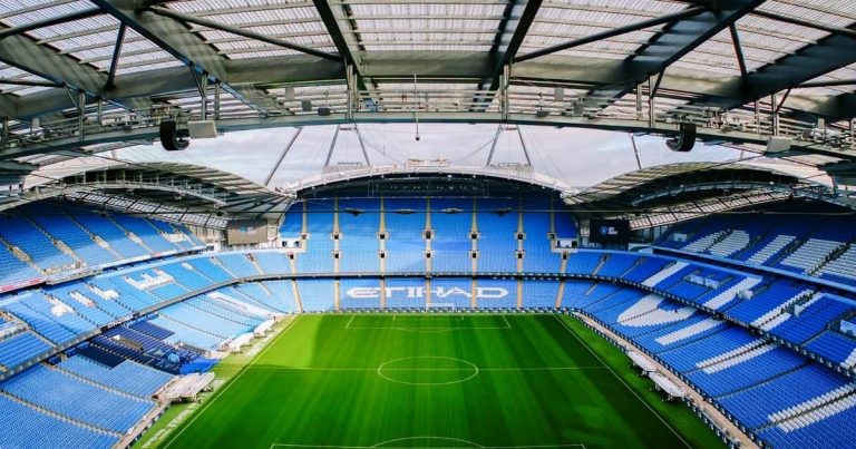 Outside the Etihad Stadium, home of Manchester City. PHOTO/Manchester City