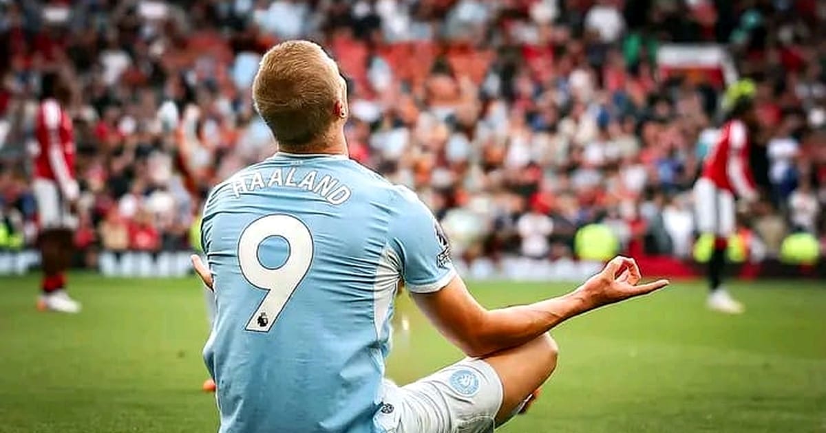 Manchester City's Erling Haaland celebrates his goal against Manchester United on Sunday, September 13, 2026 at Old Trafford. PHOTO/https://www.facebook.com/mancity/photos