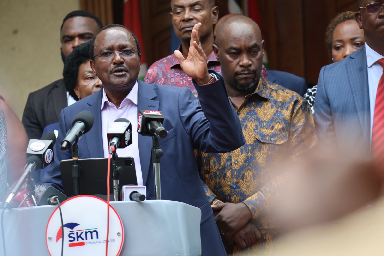 Wiper Patriotic Front Leader Kalonzo Musyola addressing the press on Monfay, October 19, 2026.PHOTO/RonnyTV