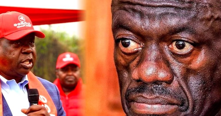 Interim Jubilee Party Leader Fred Matiang'i and Uganda's opposition leader Kizza Besigye.PHOTO/RonnyTV