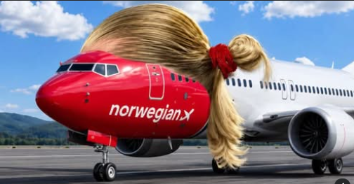 An aircraft with the bearing of Erling Haaland's signature ponytail. PHOTO/Norwegian Air Shuttle