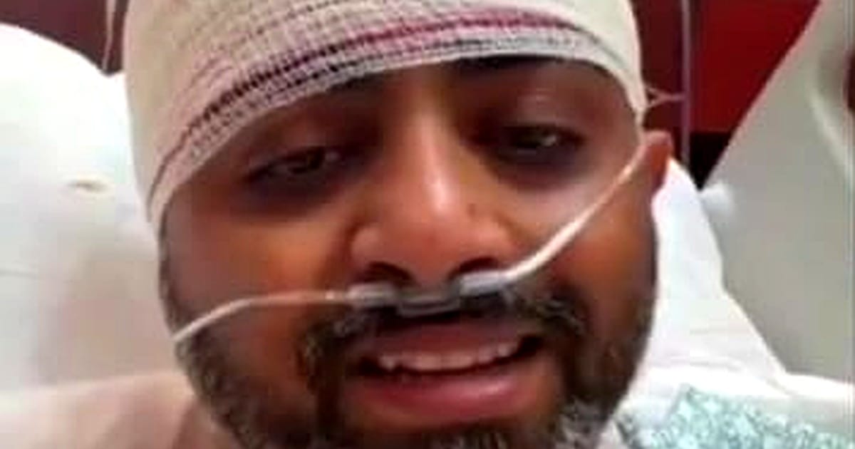 FlyDubai pilot Smit Machchhar, as he is recovering in a hospital in the United Arab Emirates