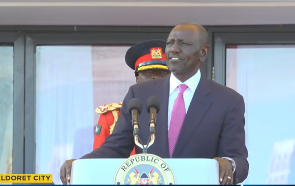 President William Ruto addressing during the Mashujaa Day celebration in Eldoret on Tuesday, October 20, 2026.PHOTO/RonnyTV