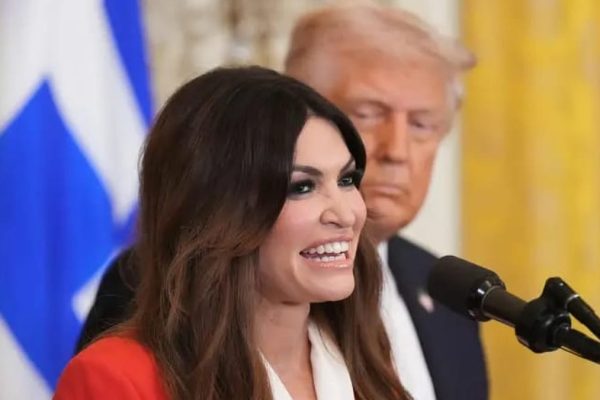 President Donald Trump and Kimberly Guilfoyle, U.S. Ambassador to Greece