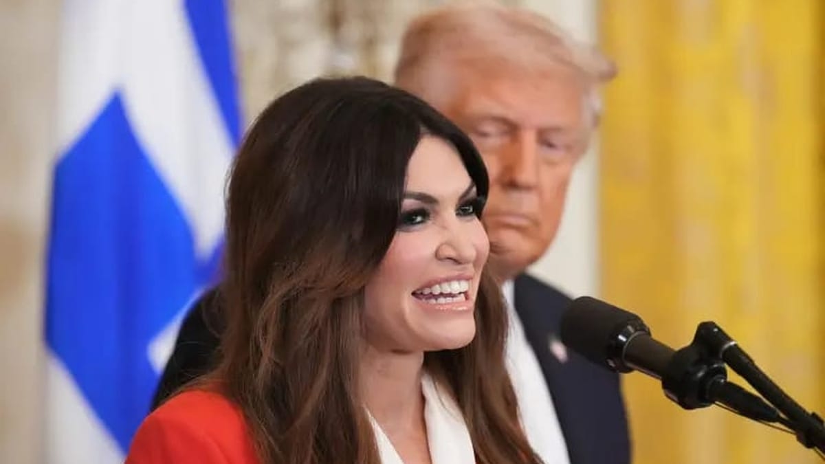 President Donald Trump and Kimberly Guilfoyle, U.S. Ambassador to Greece
