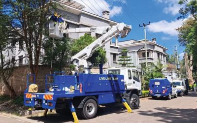 Kenya Power officers during a planned mainenance. PHOTO/RONNY TV