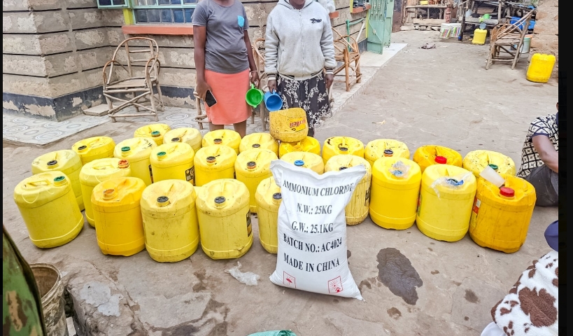 A Photo showing brewing materials and equipment recovered during a police crackdown on suspected illicit alcohol production in Misuuni Village, Machakos County, on August 15, 2026. PHOTO/@NPSOfficial_KE